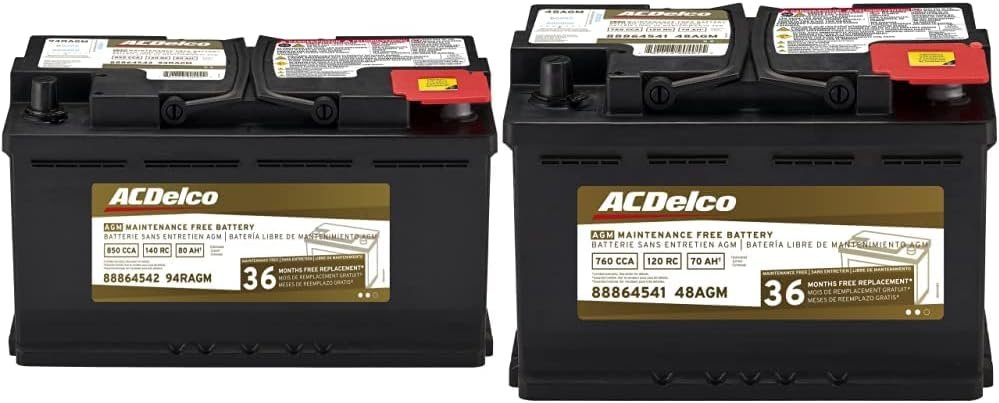 ACDelco 94RAGM & Gold 48AGM AGM Battery with 36-Month Warranty