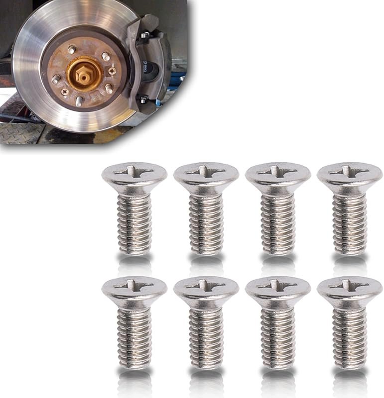 8-Pack Brake Disc Rotor Bolts for Honda, Hyundai, and Kia Vehicles, Si