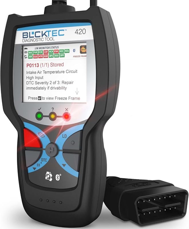 BLCKTEC 420 Bluetooth OBD2 Scanner Diagnostic Tool that Clears Check E