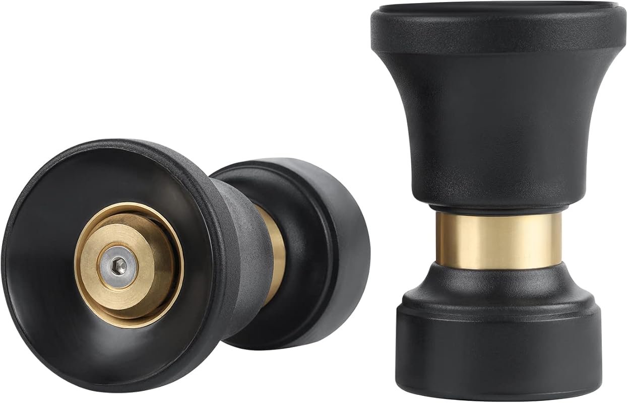 Lichamp 2-Pack Heavy Duty Brass Fireman Style Garden Hose Nozzle with