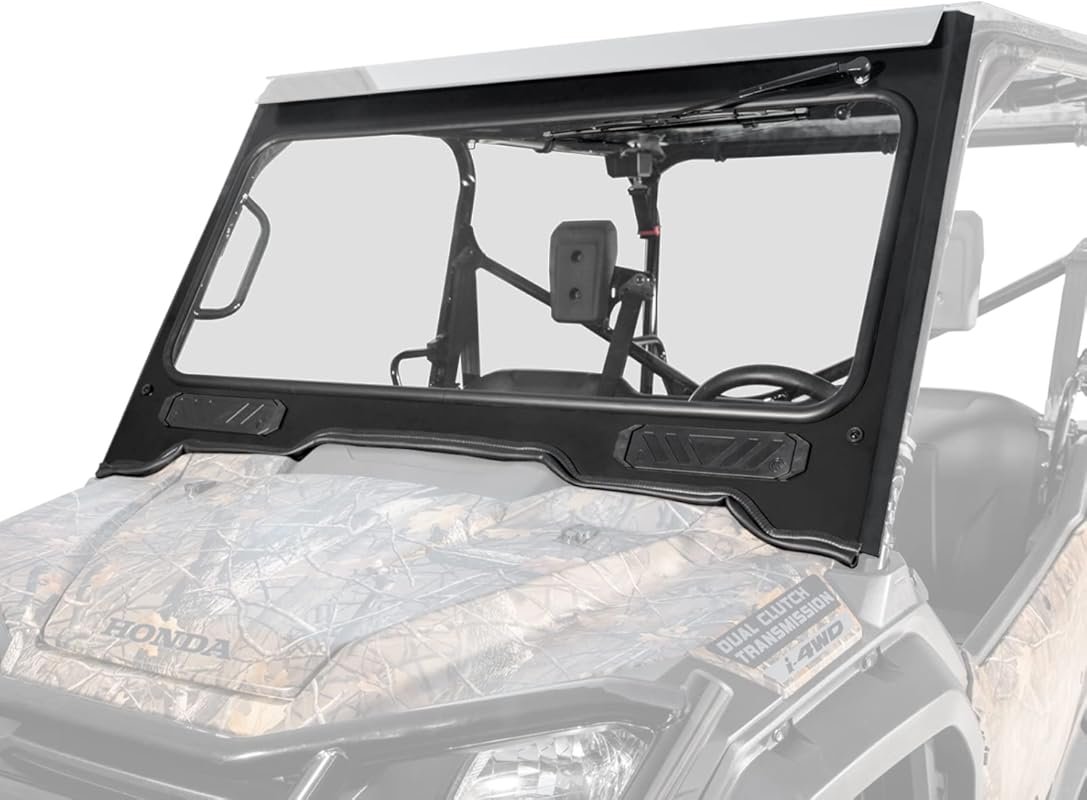 SuperATV DOT-Approved Glass Windshield for Honda Pioneer 1000 with Man