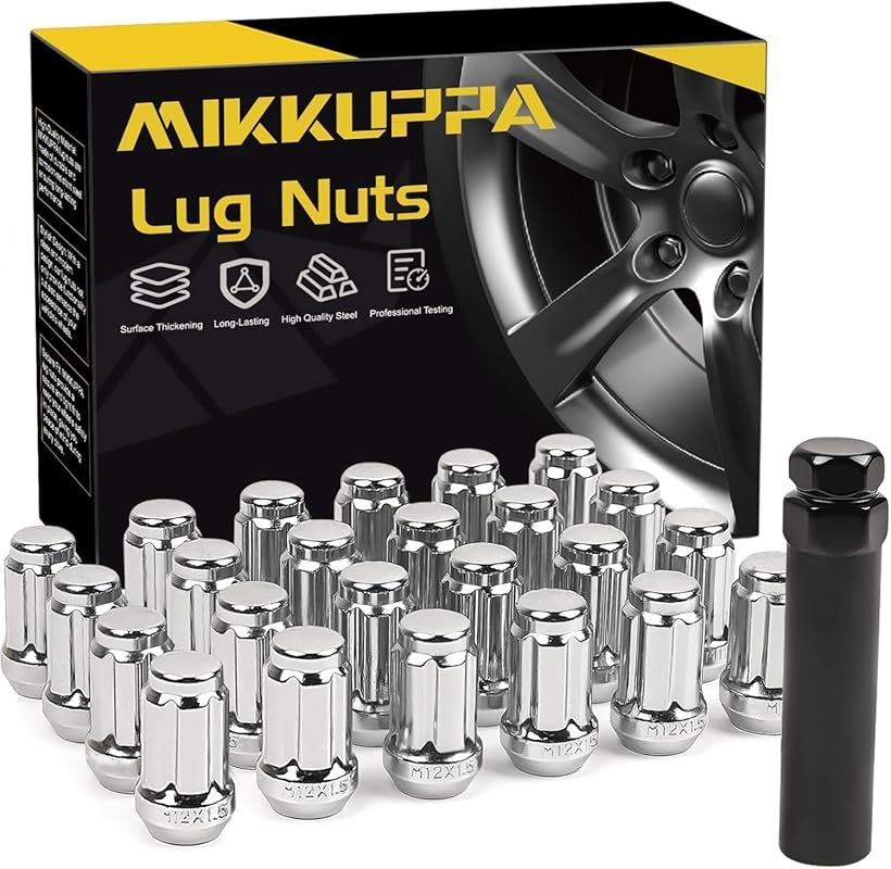 MIKKUPPA 24 Chrome Lug Nuts for 2000-2006 Tundra, 4Runner, Tacoma – M1