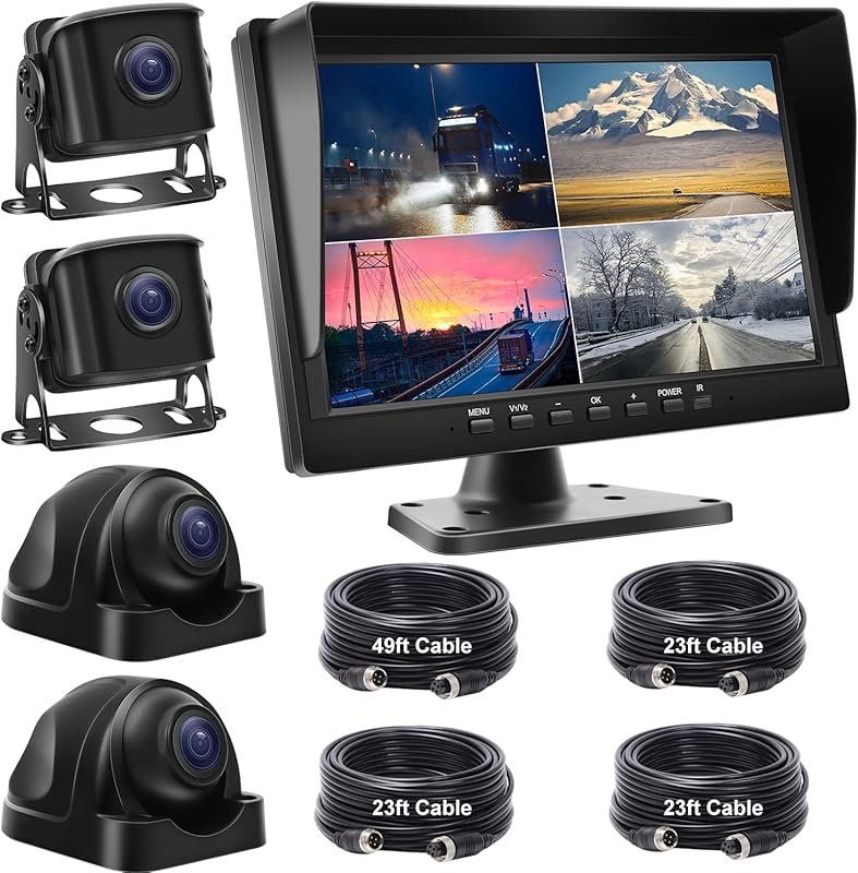 Wired RV Backup Camera System with 10.1-Inch IPS Monitor and Waterproo