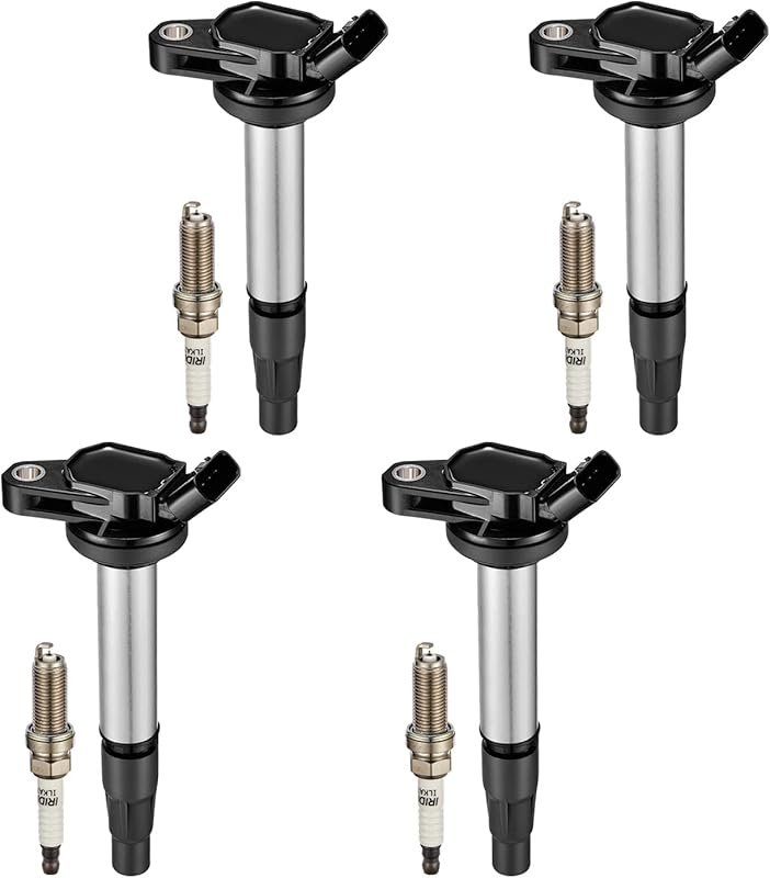 BDFHYK Iridium Spark Plugs and Ignition Coil Set for Toyota Corolla 20