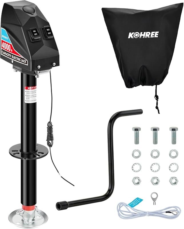 Kohree Electric Trailer Jack 4000lbs, Heavy Duty RV Electric Power Ton