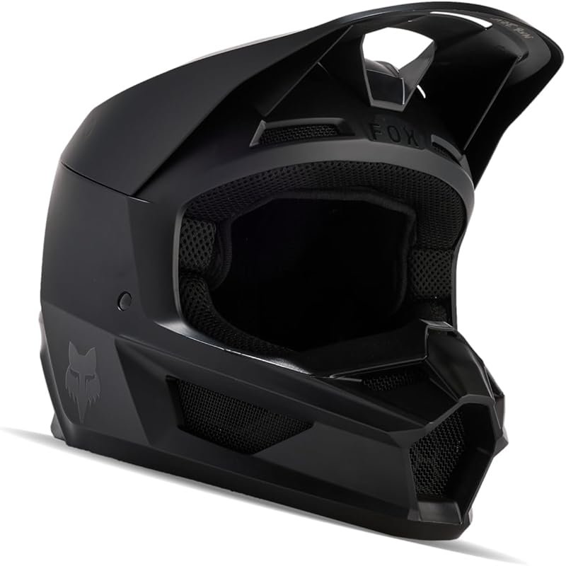 Fox Racing Unisex V1 Core Motocross Dirt Bike Helmet, Matte Black, X-L