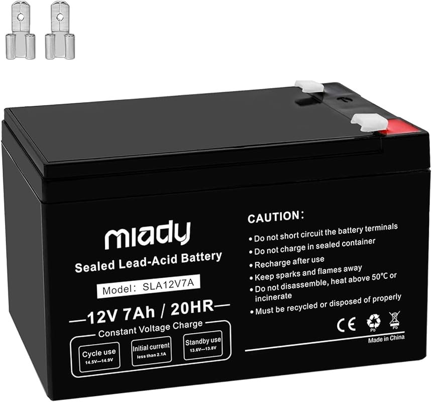 Miady 12V 7Ah Rechargeable Sealed Lead Acid Battery for Emergency Back