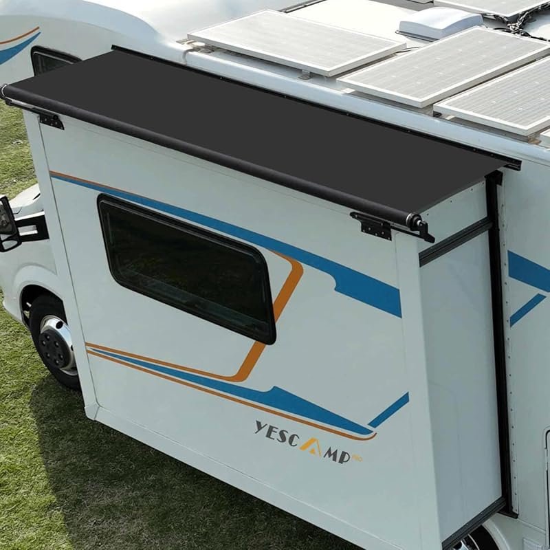 YESCAMP RV Slide Topper Kit Black 8 Foot 6 Inch for Most RV Models