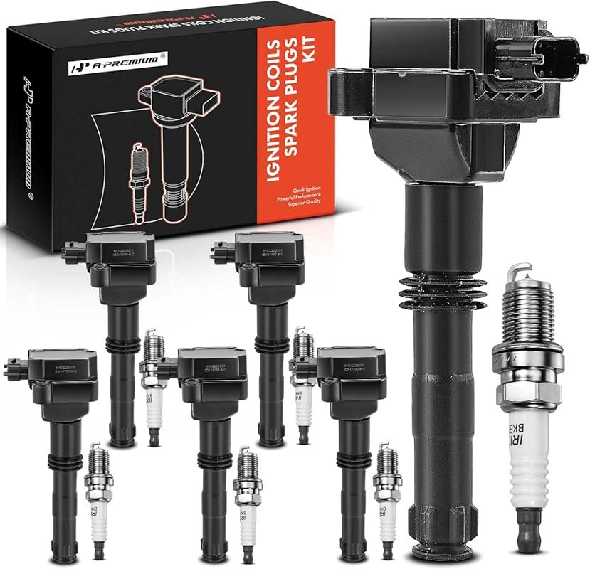 A-Premium 6-Piece Ignition Coils and Spark Plugs Kit for Porsche 911 1