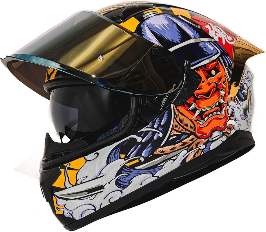 HAX Obsidian Full Face Helmet with Dual Visor and Pinlock Ready for Da