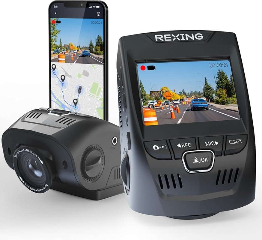 V1 4K GPS dash cam with 2.4-inch LCD, Wi-Fi, wide angle, and supports 