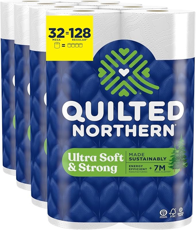 Quilted Northern Toilet Paper, 32 Mega Rolls Equal to 128 Regular Roll
