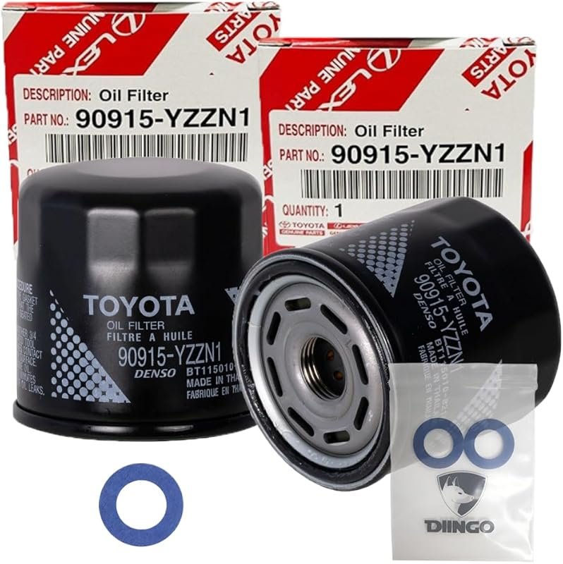 DIINGO Premium Oil Drain Plug Washer with Toyota Genuine Oil Filter (2