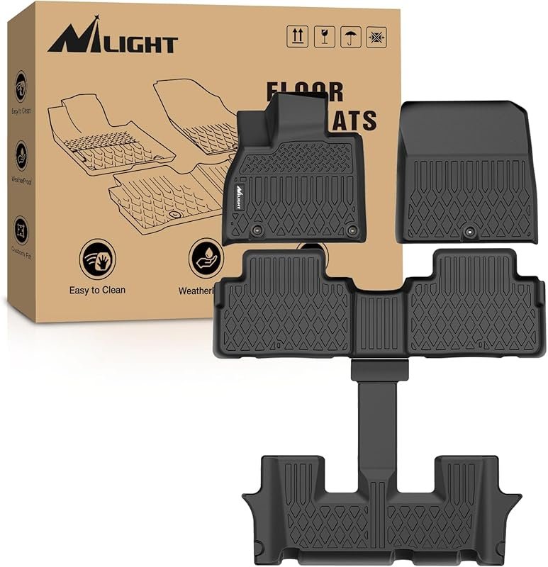 Nilight Heavy-Duty TPE Floor Mats for 2020-2025 Kia Telluride with Sec