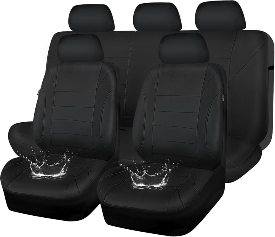 Universal Fit Neoprene Waterproof Seat Covers in Black, Full Set for S
