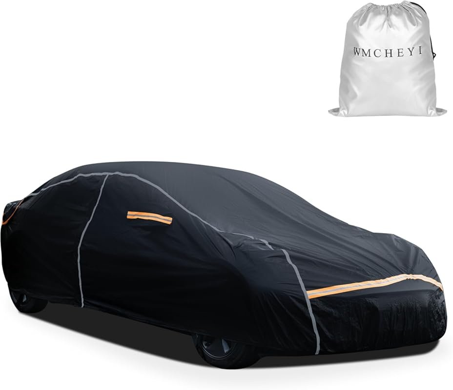 6-Layer Waterproof Car Cover with Zipper for 185