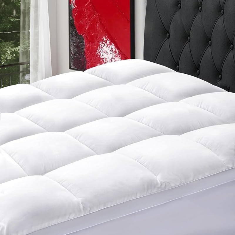 SOPAT RV King Mattress Topper with Extra Thick Pillow Top and Deep Poc
