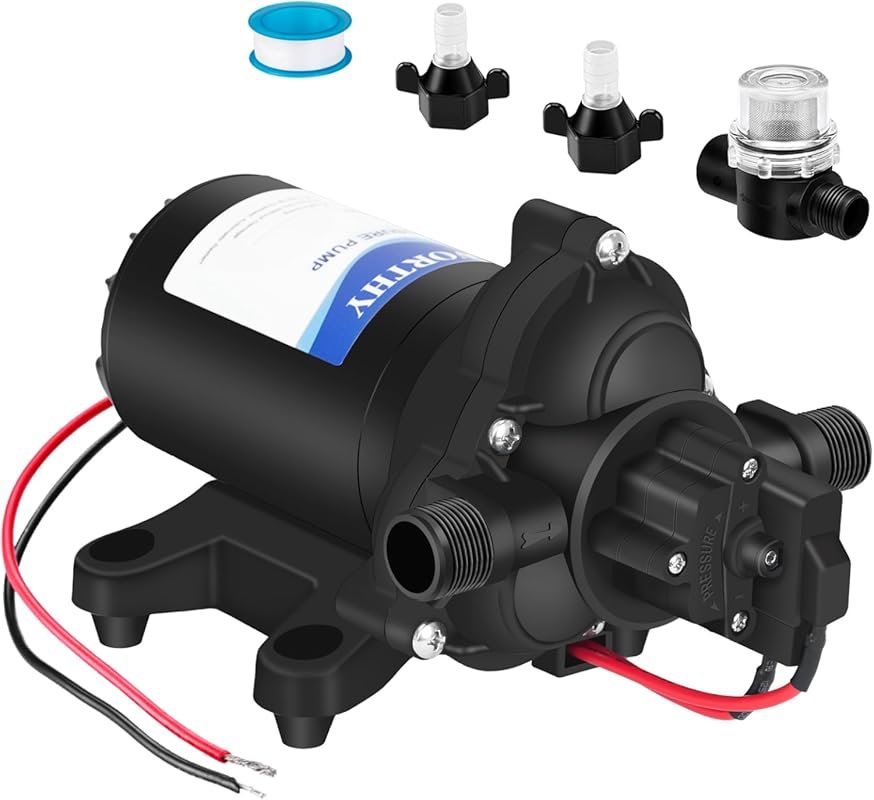 ECO-WORTHY 12V DC 3.5GPM 45PSI Self-Priming RV Fresh Water Pump with P