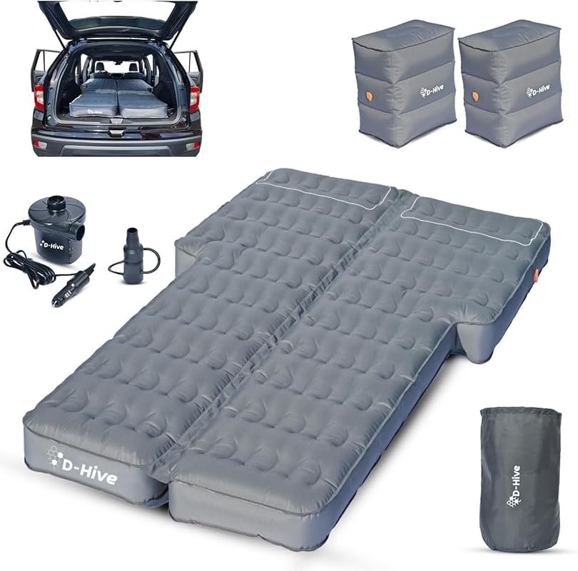 D-Hive Durable SUV Air Mattress with Electric Pump, 300D Oxford Fabric