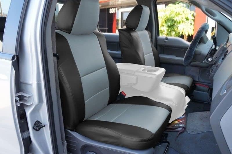 Custom-fit faux leather front seat covers for 2004-2008 Ford F-150 wit