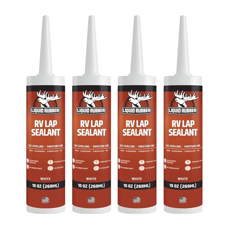 Liquid Rubber Self-Leveling Lap Sealant for RV Vents, Skylights, AC Un