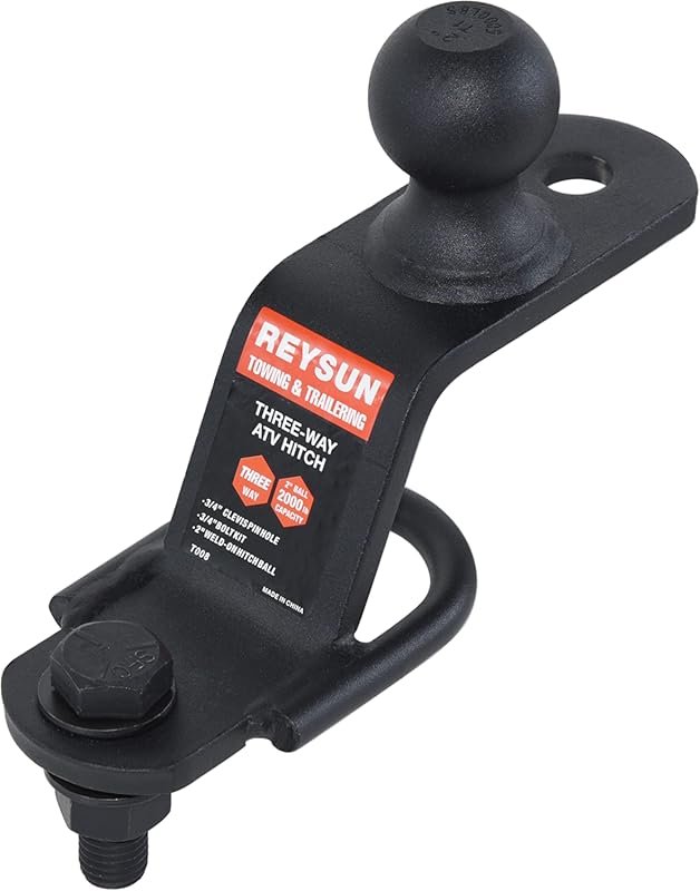 3 in 1 ATV/UTV Trailer Hitch Adapter with 2 inch Trailer Ball, 3 Way A