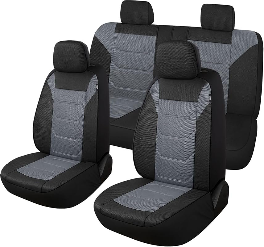 3D Air Mesh Washable Breathable Car Seat Covers in Black and Gray