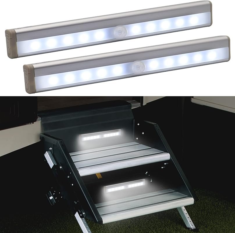 Motion Activated RV Step Lights 2-Pack, Essential for RV Campers for S
