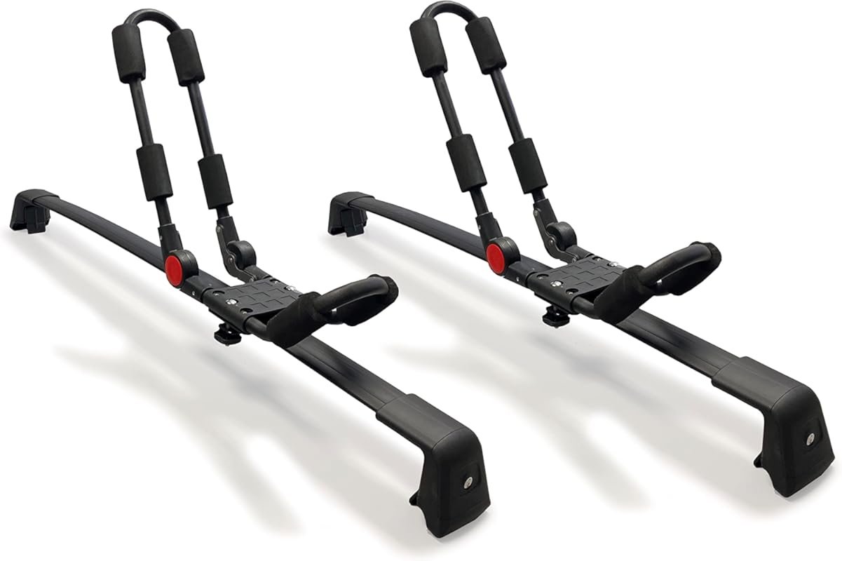 BRIGHTLINES Complete Set Roof Rack Crossbars and Kayak Rack Bundle Com