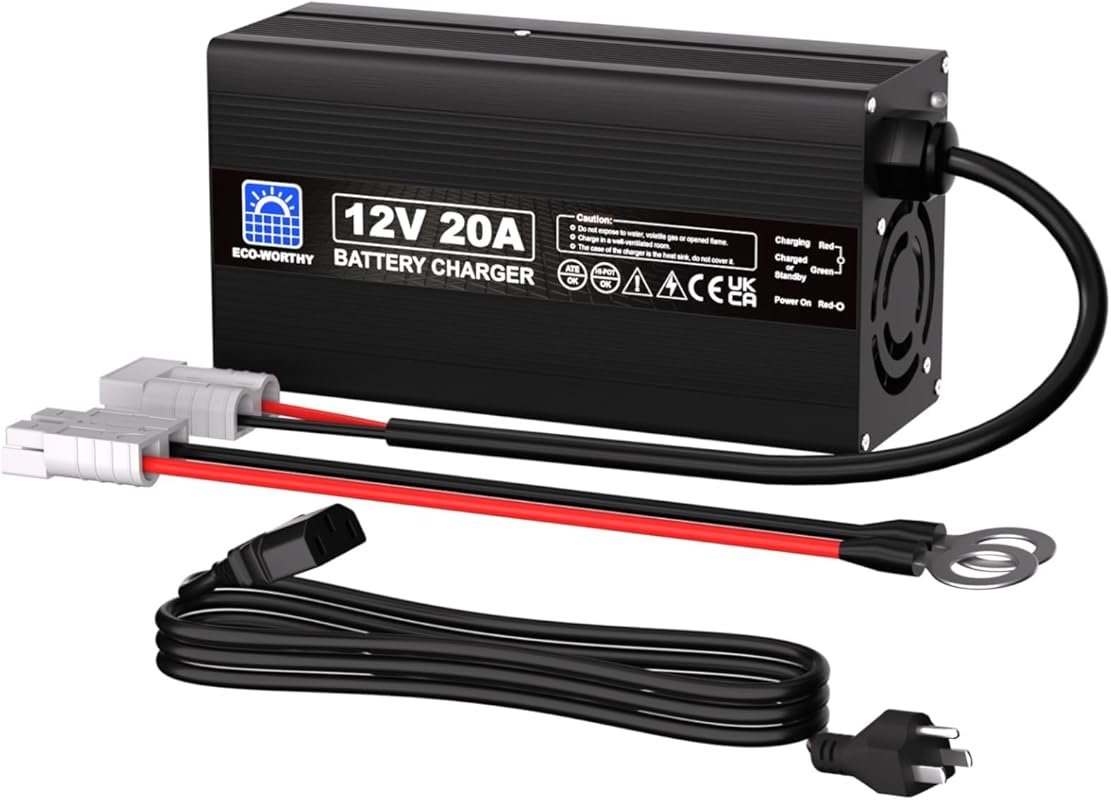 ECO-WORTHY 12V 20A Lithium Battery Charger 14.6V LiFePO4 Battery Charg