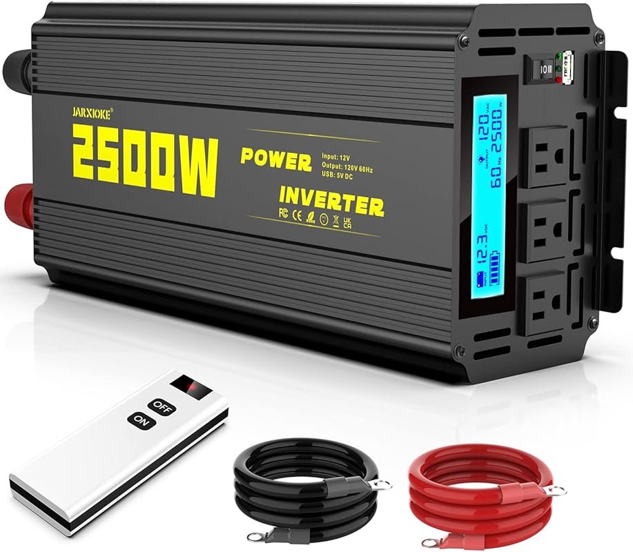 2500W Modified Sine Wave Power Inverter 12V DC to AC with Remote Contr