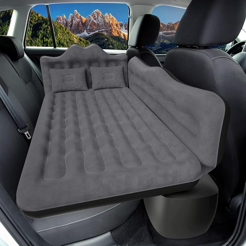 Thickened inflatable backseat air mattress for SUV and truck travel wi