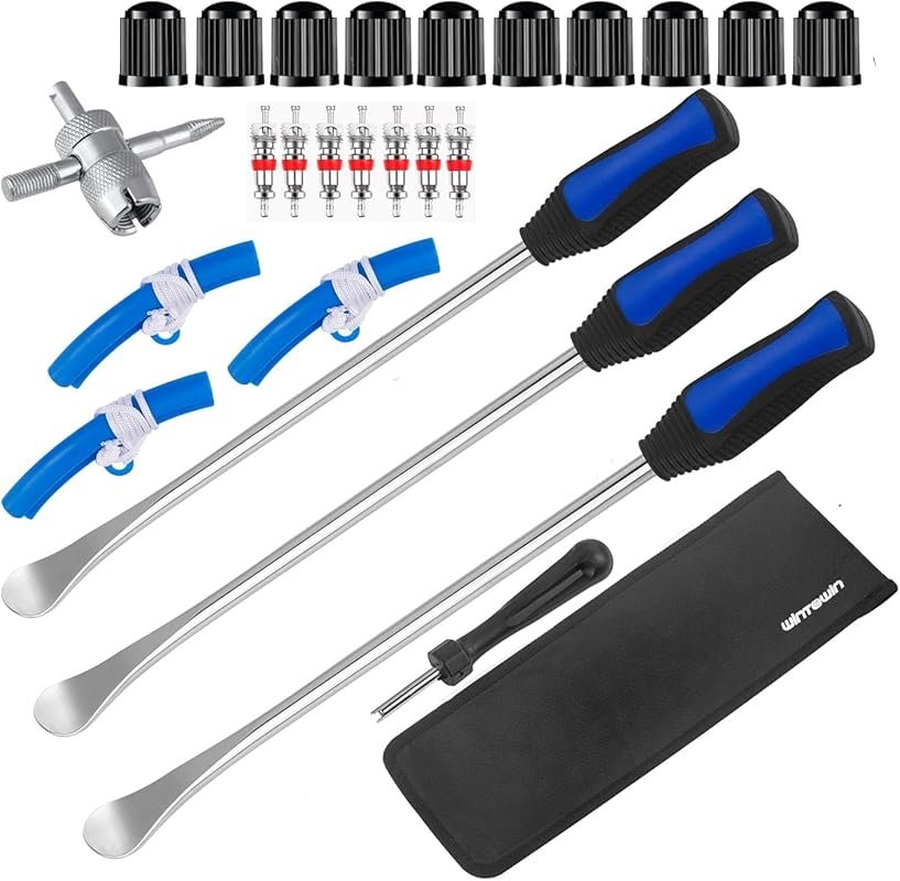 14.5-Inch Tire Spoon Kit with Levers Rim Protector and Valve Tools for