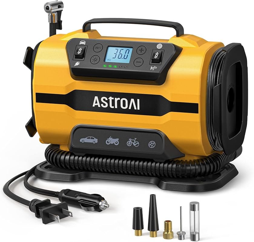 AstroAI Tire Inflator Portable Air Compressor with 150 PSI Dual Motors