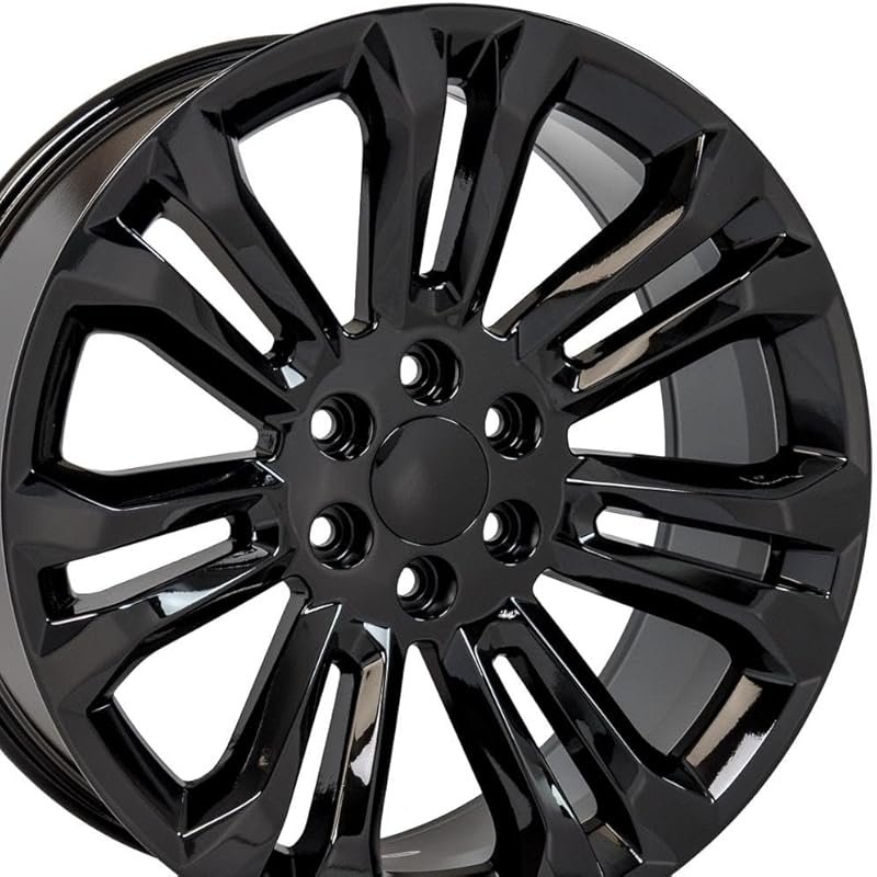 OE Wheels CV43B 22-Inch Gloss Black Rim for Chevy Silverado 1500 with 