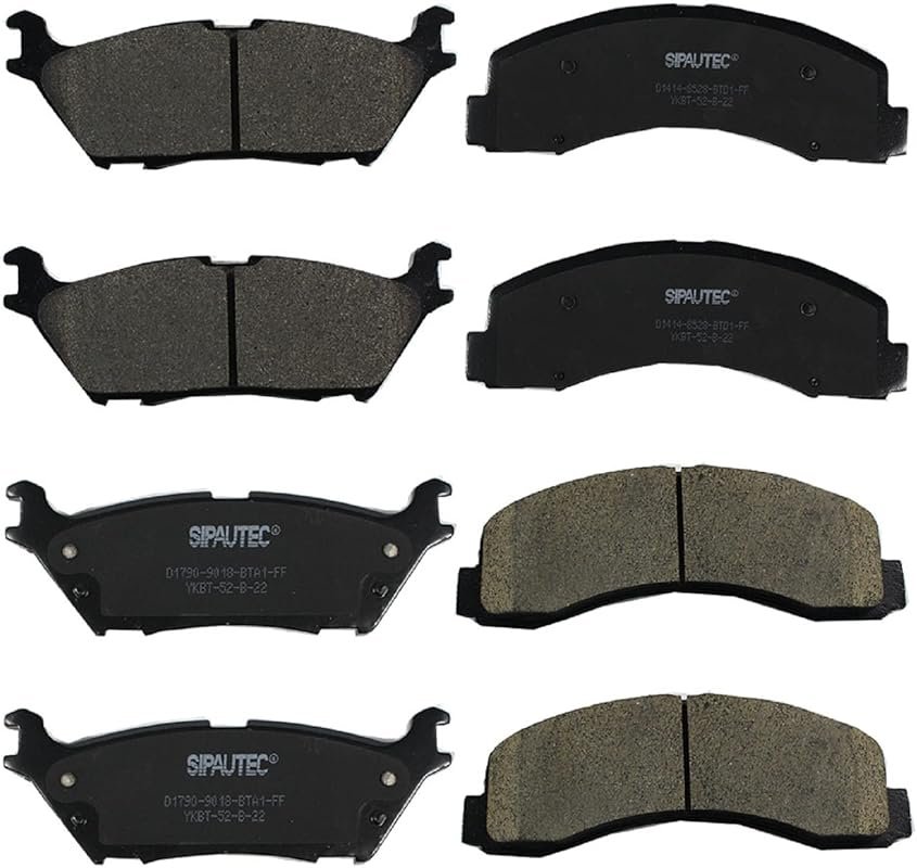 Front and Rear Ceramic Brake Pads for 2015–2020 Ford F-150 with Electr