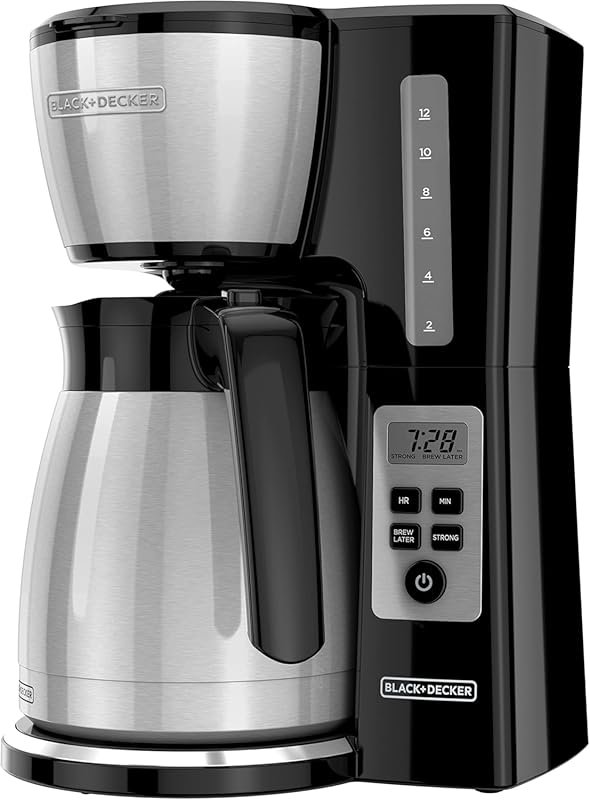 BLACK+DECKER 12 Cup Thermal Programmable Coffee Maker with Brew Streng