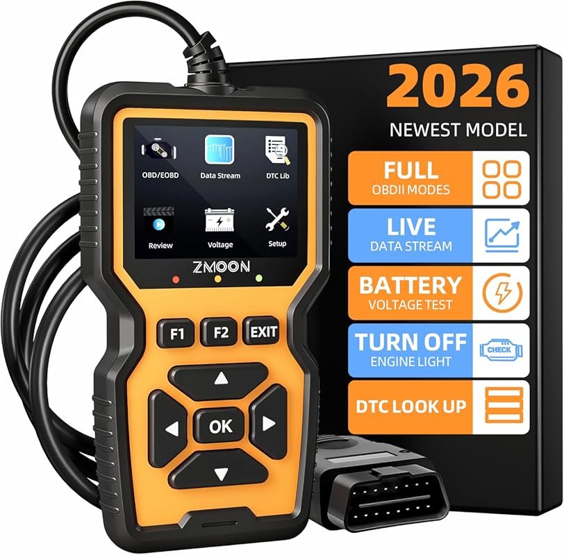 ZMOON ZM201 OBD2 Scanner: Professional Code Reader with Reset for Ford