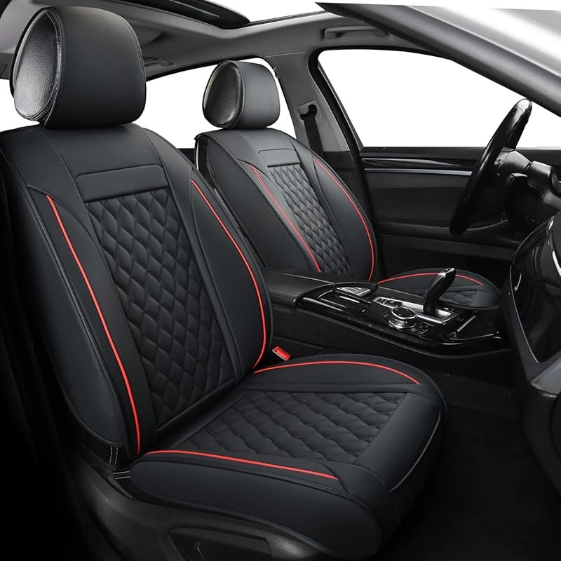 Universal Fit Full Set Car Seat Covers in Faux Leather for 5-Passenger