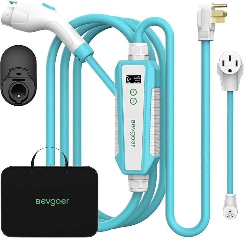 Level 2 EV Charger with 40Amp output, 20ft cable, and adjustable curre
