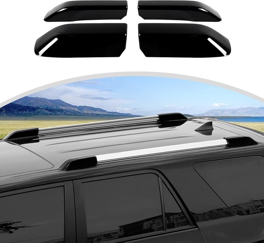 CheroCar for 4Runner Roof Cargo Rack Rail End Cover Shell Cap Trim Ext