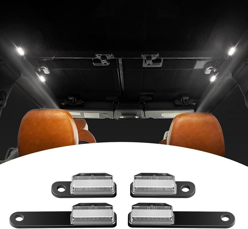 Mabett LED Interior Dome Lights for Ford Bronco, 4-Piece Kit Compatibl