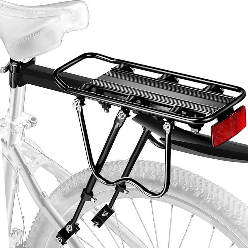 YONTUO Large Capacity Pannier Rack with Fender, Reflective, and Quick Release