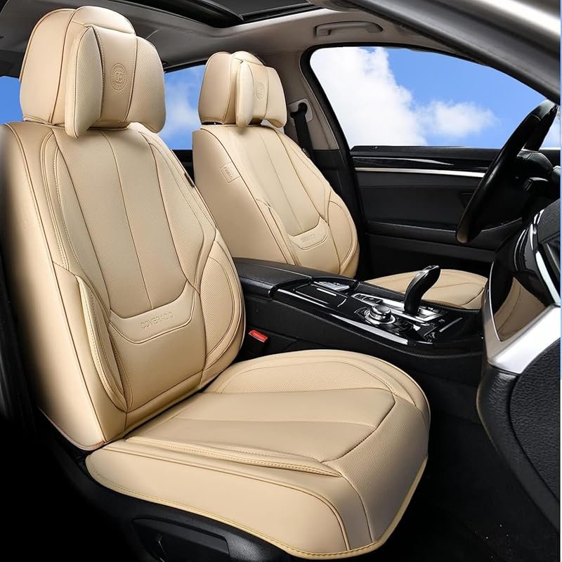 Universal waterproof Nappa leather front seat covers with head pillows