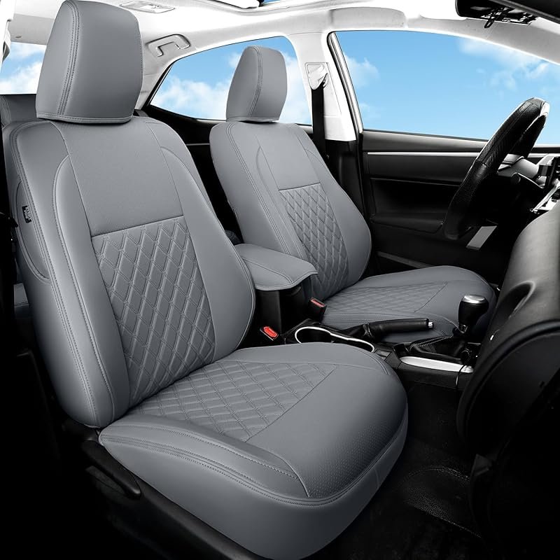 GIANT PANDA Custom Fit Faux Leather Seat Covers Full Set for 2014 Toyo