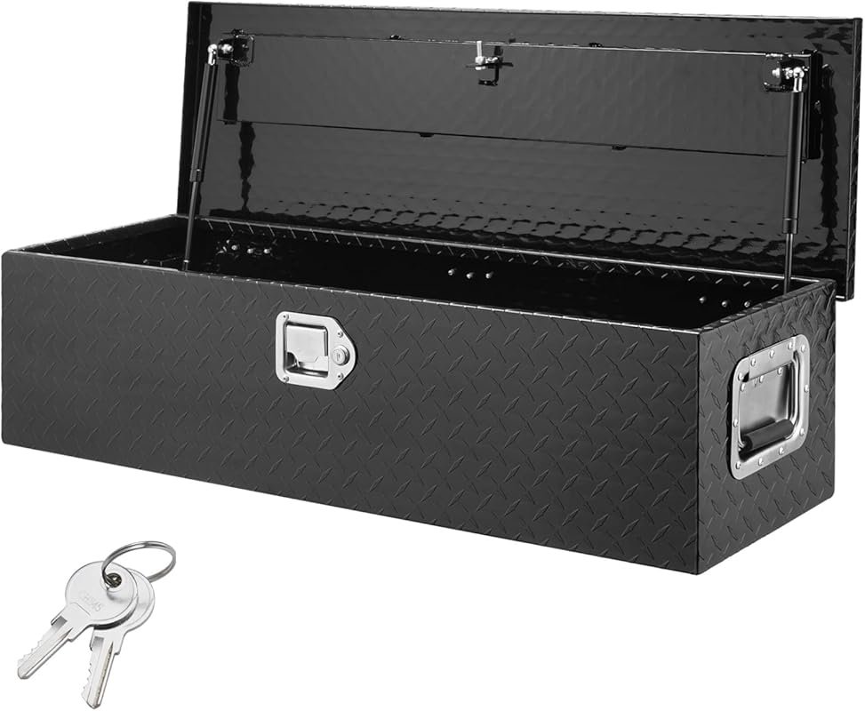 VEVOR Heavy Duty Aluminum Truck Bed Tool Box, Diamond Plate Tool Box w