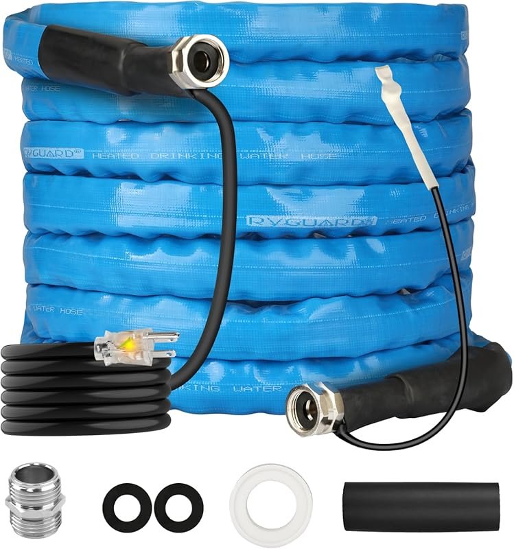 RVGUARD 25FT Heated Water Hose for RV with -20°F Freeze Protection, En