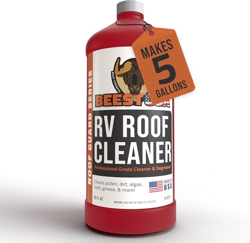 BEEST Concentrated RV Roof Cleaner and Degreaser removes dirt and stai