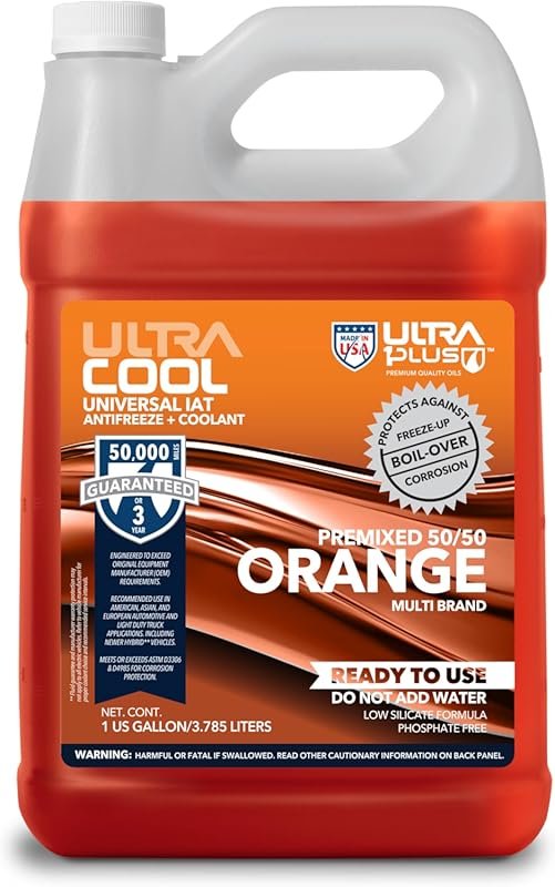 ULTRA 1PLUS Antifreeze Coolant - Universal Premixed 50/50 Orange - Rea