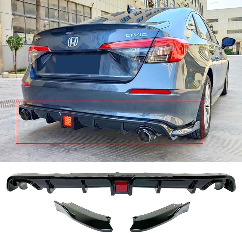 Rear diffuser with LED brake light and side splitters for 2022–2026 Ho